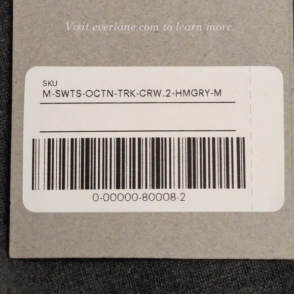 Everlane The Track Crewneck Sweatshirt Heather Gray French Terry Standard M New - Picture 10 of 11
